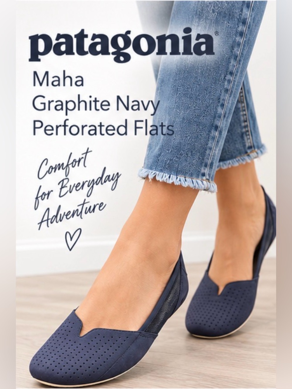 Patagonia Maha Graphite Navy Perforated Flats